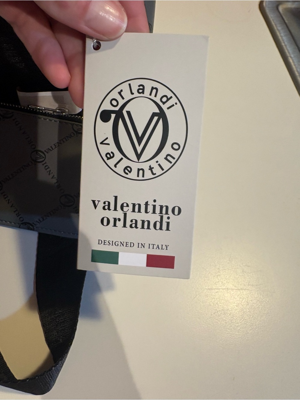 Valentino Orlandi Black Crossbody with Logo Tag - Picture 2 of 10